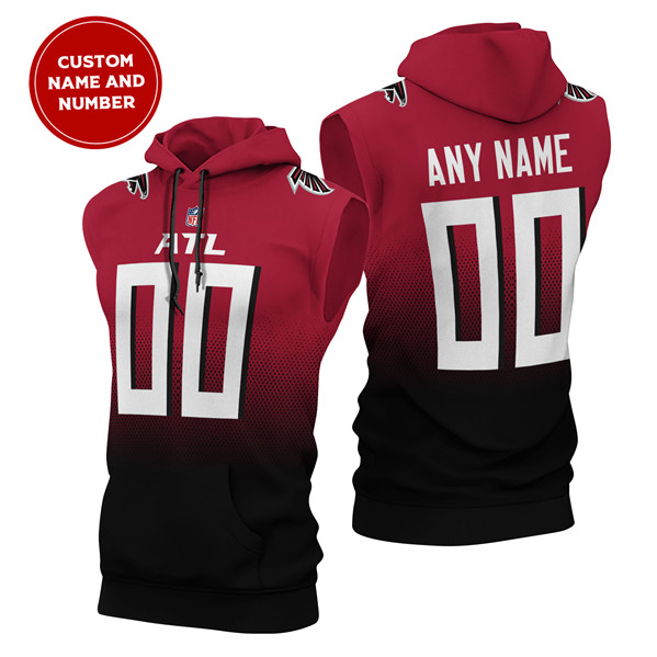 Men's Atlanta Falcons Customized Red Limited Edition Sleeveless Hoodie
